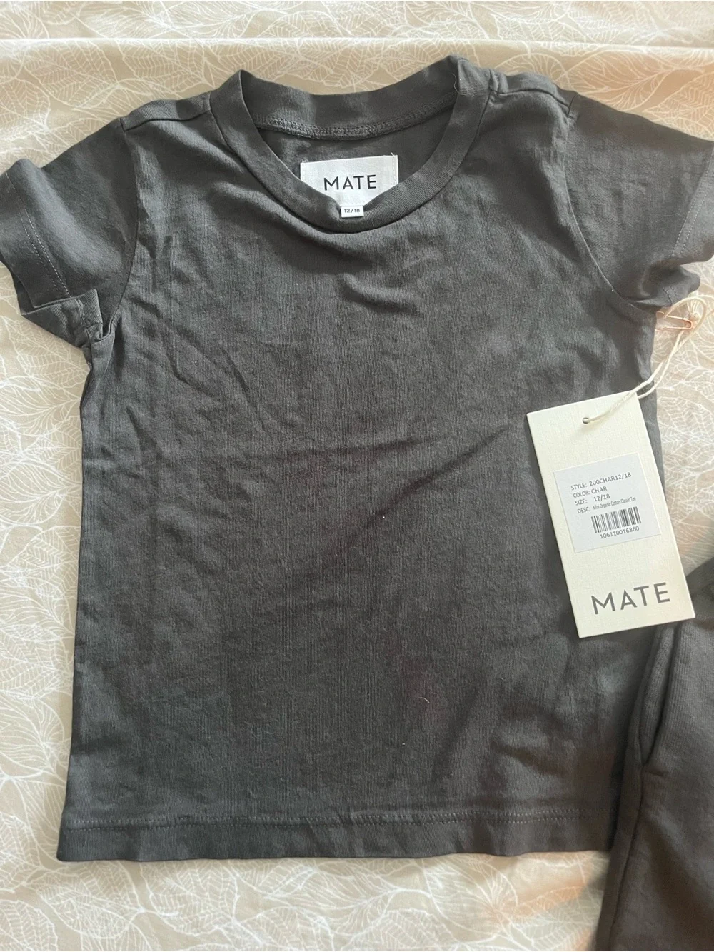 MATE the label baby Charcoal Jogger and t shirt set